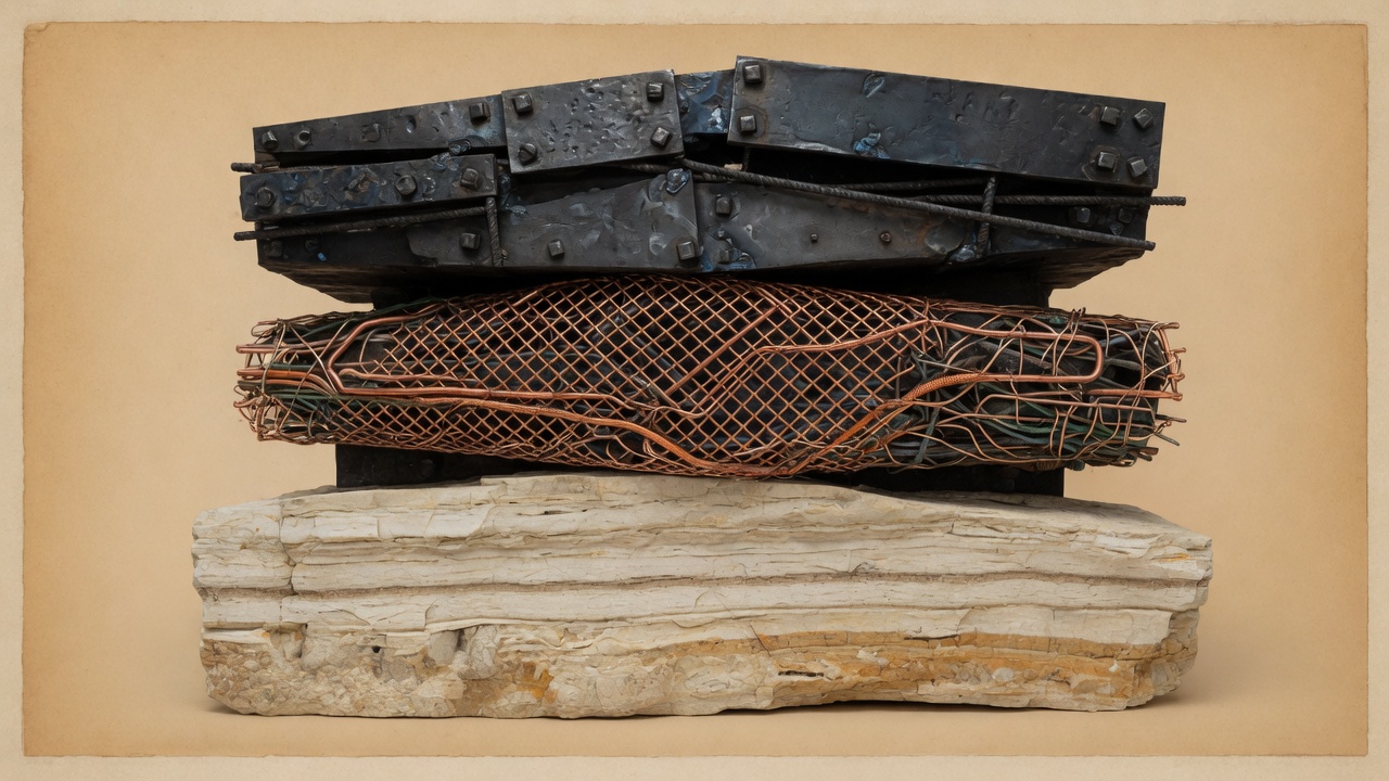 Three strata: forge, lattice, stone