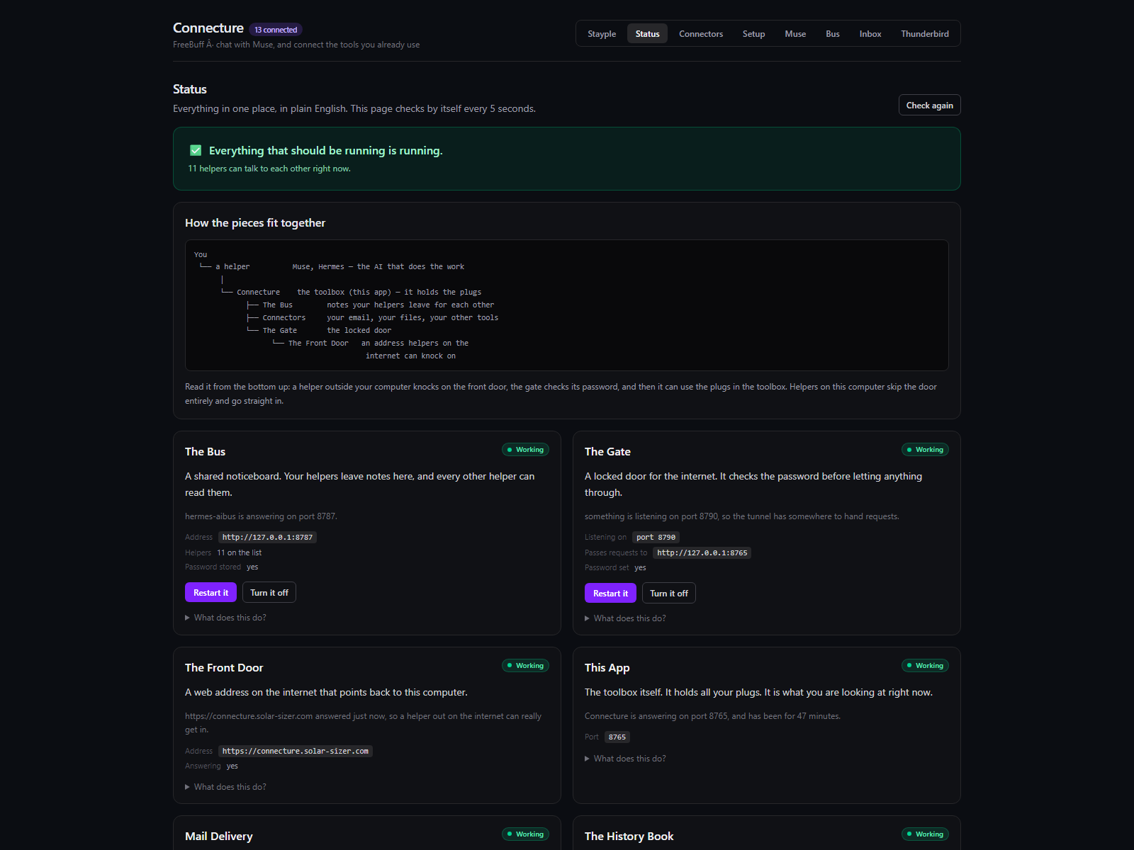 Connecture status